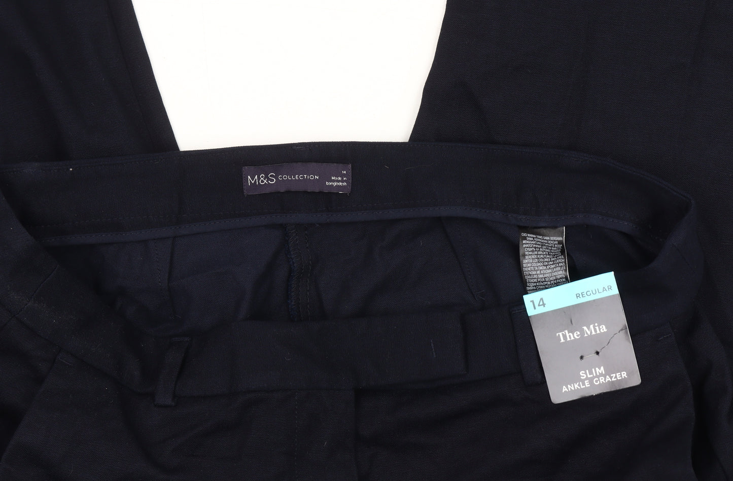 Marks and Spencer Women's Blue Ankle Slim Trousers