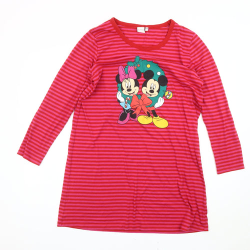 Disney Women's Red Striped Nightshirt Size 12-14