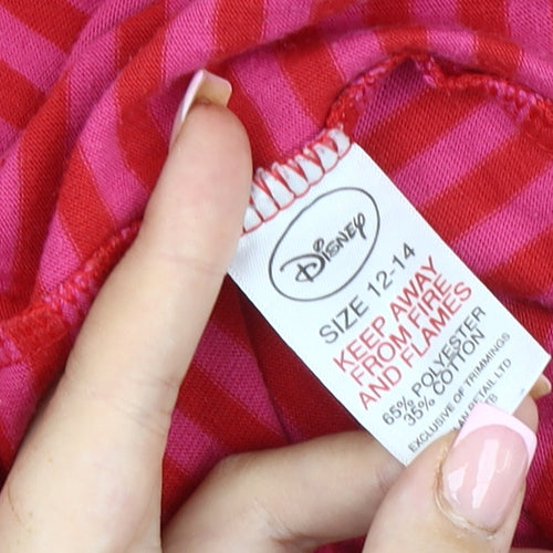 Disney Women's Red Striped Nightshirt Size 12-14