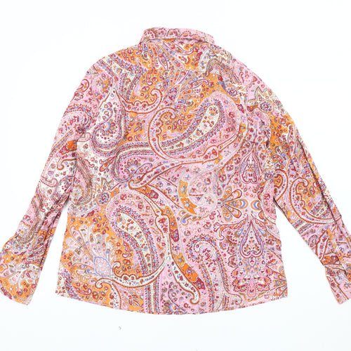 Lands' End Women's Multicoloured Paisley Button-Up, Size 16