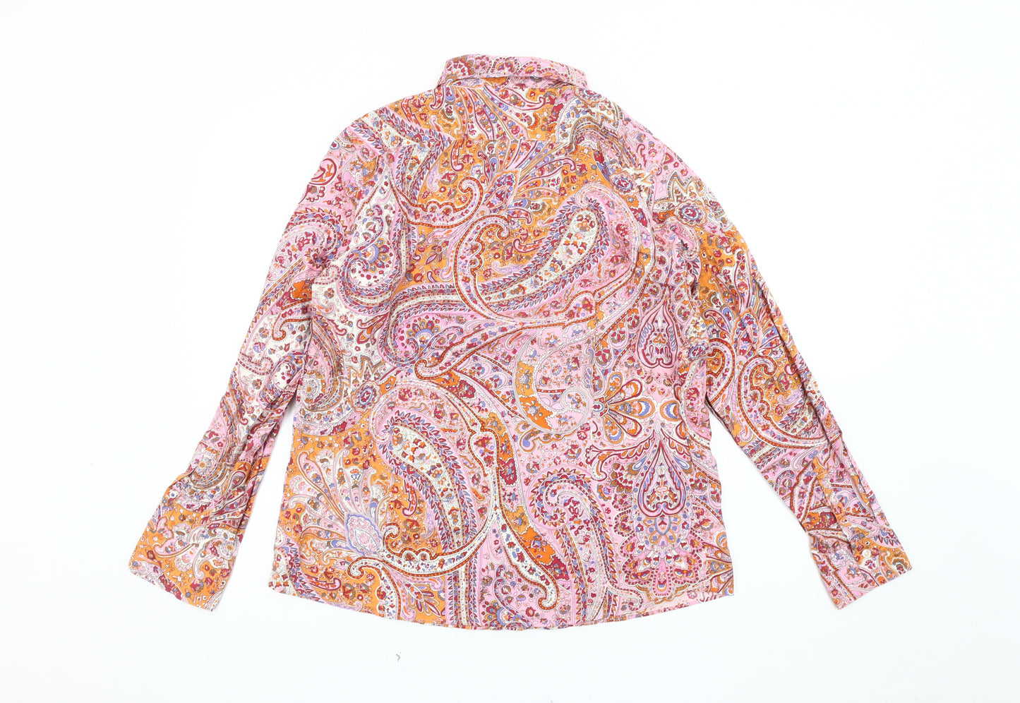 Lands' End Women's Multicoloured Paisley Button-Up, Size 16