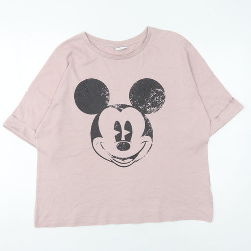 Disney Women's Pink Mickey Mouse T-Shirt, Size 16