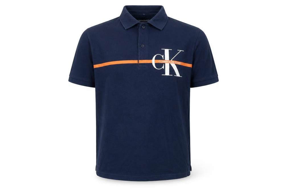 Calvin Klein Boys Navy Polo Shirt, Size L, Classic Fit