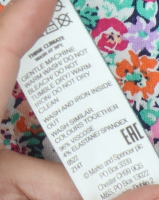 Marks and Spencer Women's Multicoloured Floral Dress Size 14