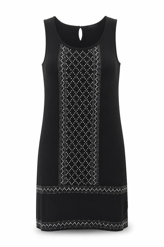 Front view of Next Women's Black Sleeveless Dress, size 10