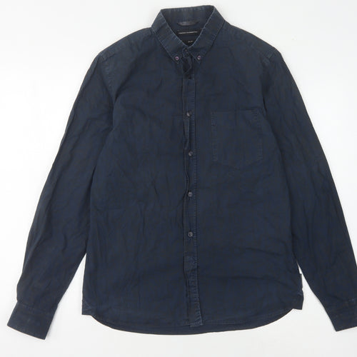 French Connection Men's Blue Slim Fit Shirt M