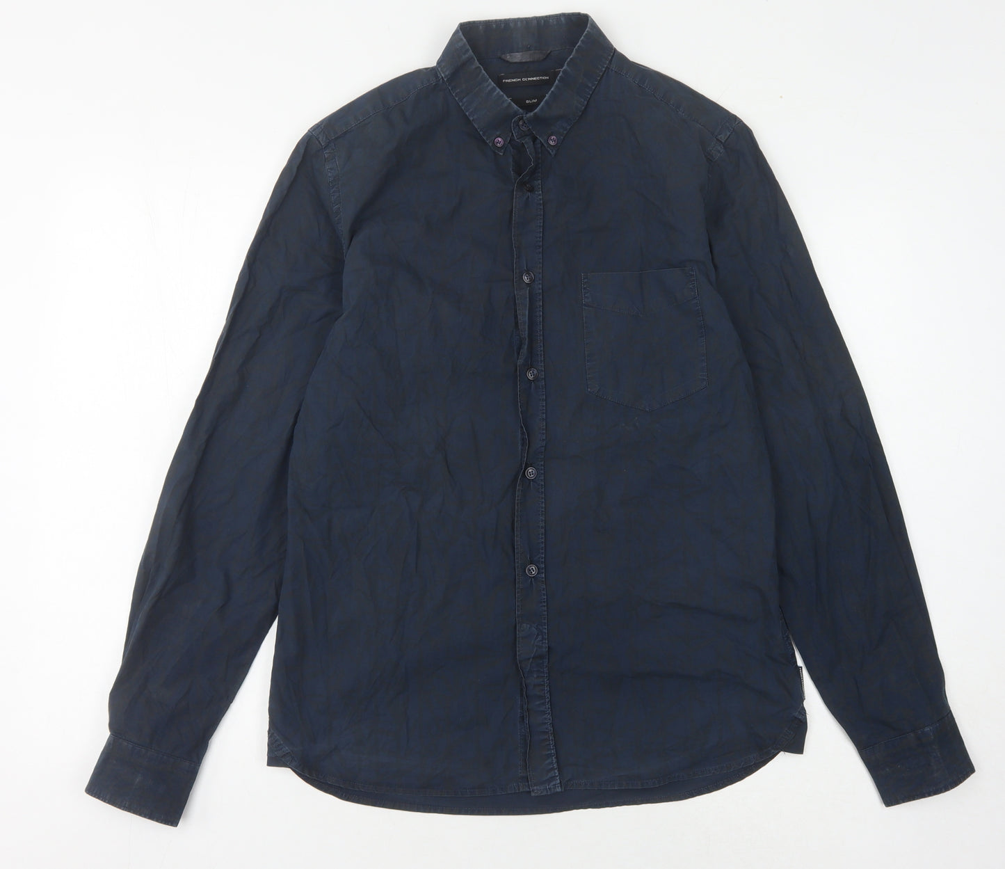 French Connection Men's Blue Slim Fit Shirt M