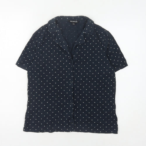 Whistles Women's Blue XS Button-Up Polka Dot Shirt