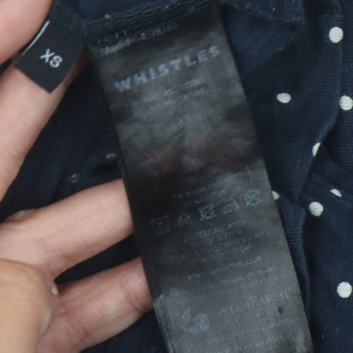 Whistles Women's Blue XS Button-Up Polka Dot Shirt