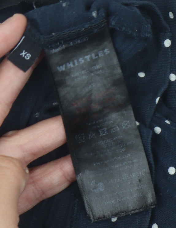 Whistles Women's Blue XS Button-Up Polka Dot Shirt