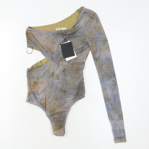 Zara Women's Tie Dye Asymmetric Bodysuit XS