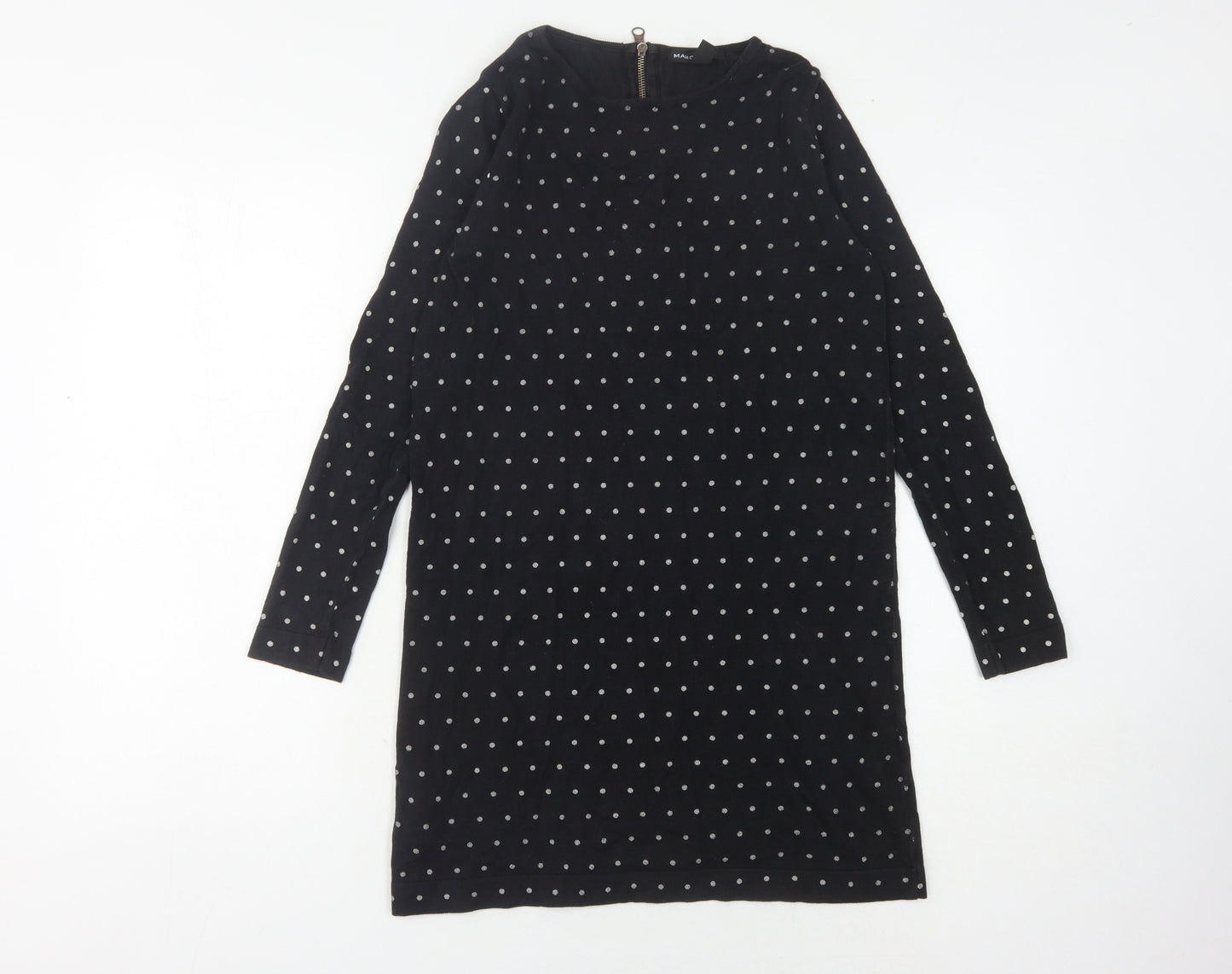 Mango Women's Black XS Polka Dot Sheath Dress