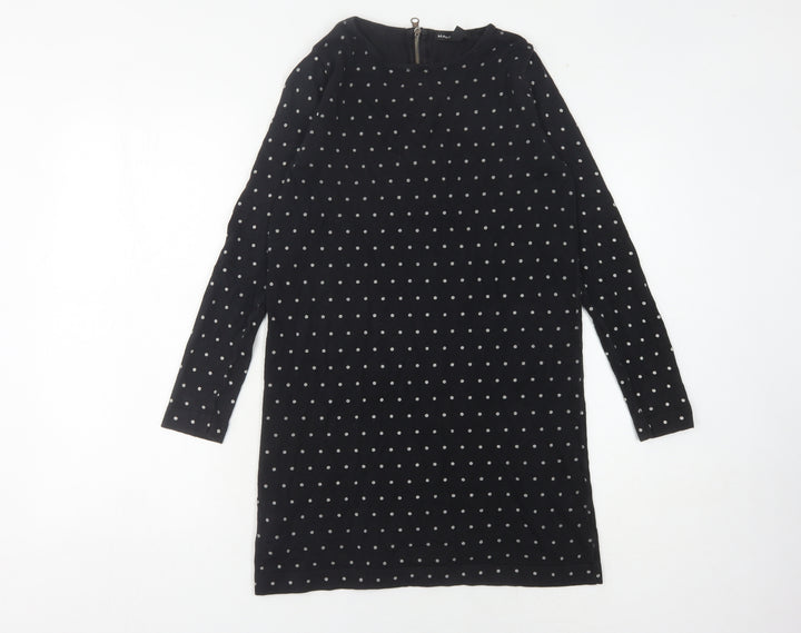 Mango Women's Black XS Polka Dot Sheath Dress