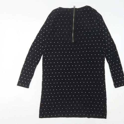Mango Women's Black XS Polka Dot Sheath Dress