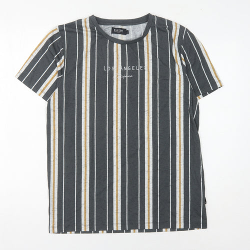 Burton Men's Multicoloured Striped Crew Neck T-Shirt M