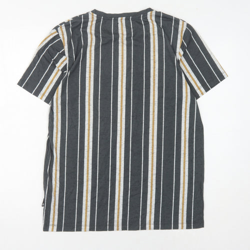 Burton Men's Multicoloured Striped Crew Neck T-Shirt M