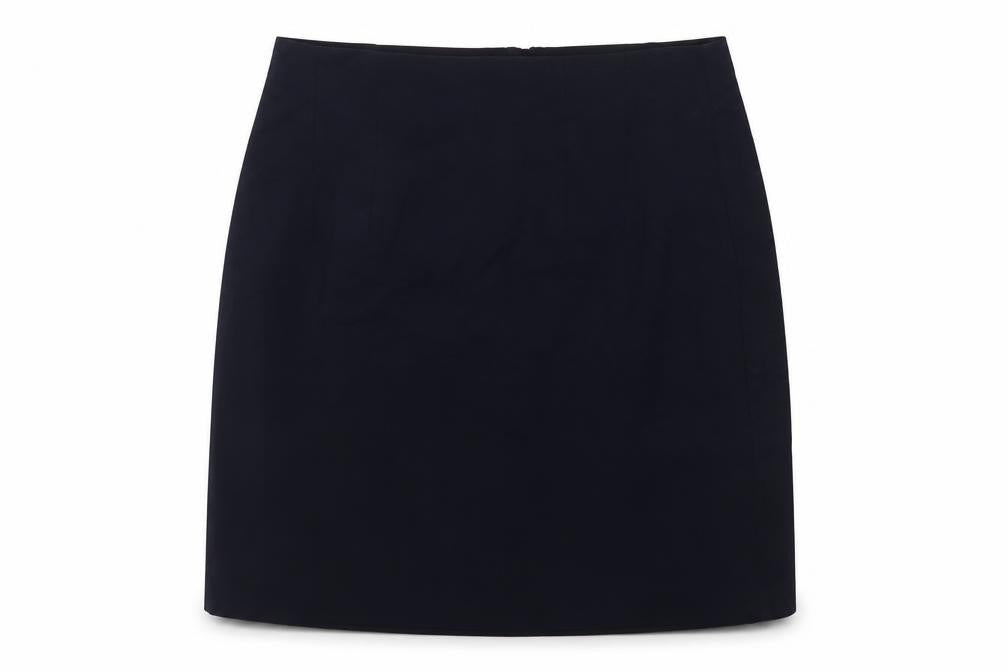 Front view of Marks & Spencer Women's Navy Blue Pencil Skirt, size 14
