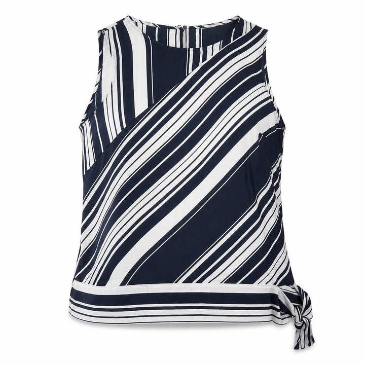 Debenhams Women's Blue Striped Sleeveless Blouse Size 18
