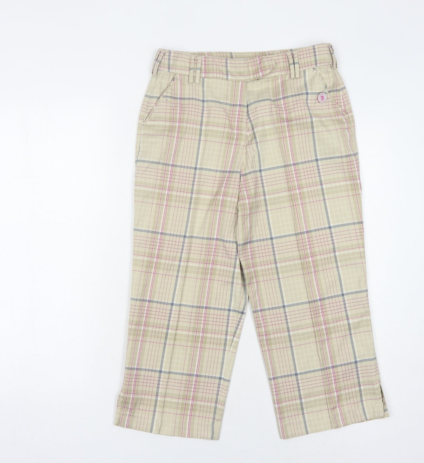 PING Women's Multicoloured Plaid Cropped Golf Trousers L