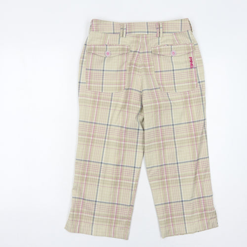PING Women's Multicoloured Plaid Cropped Golf Trousers L