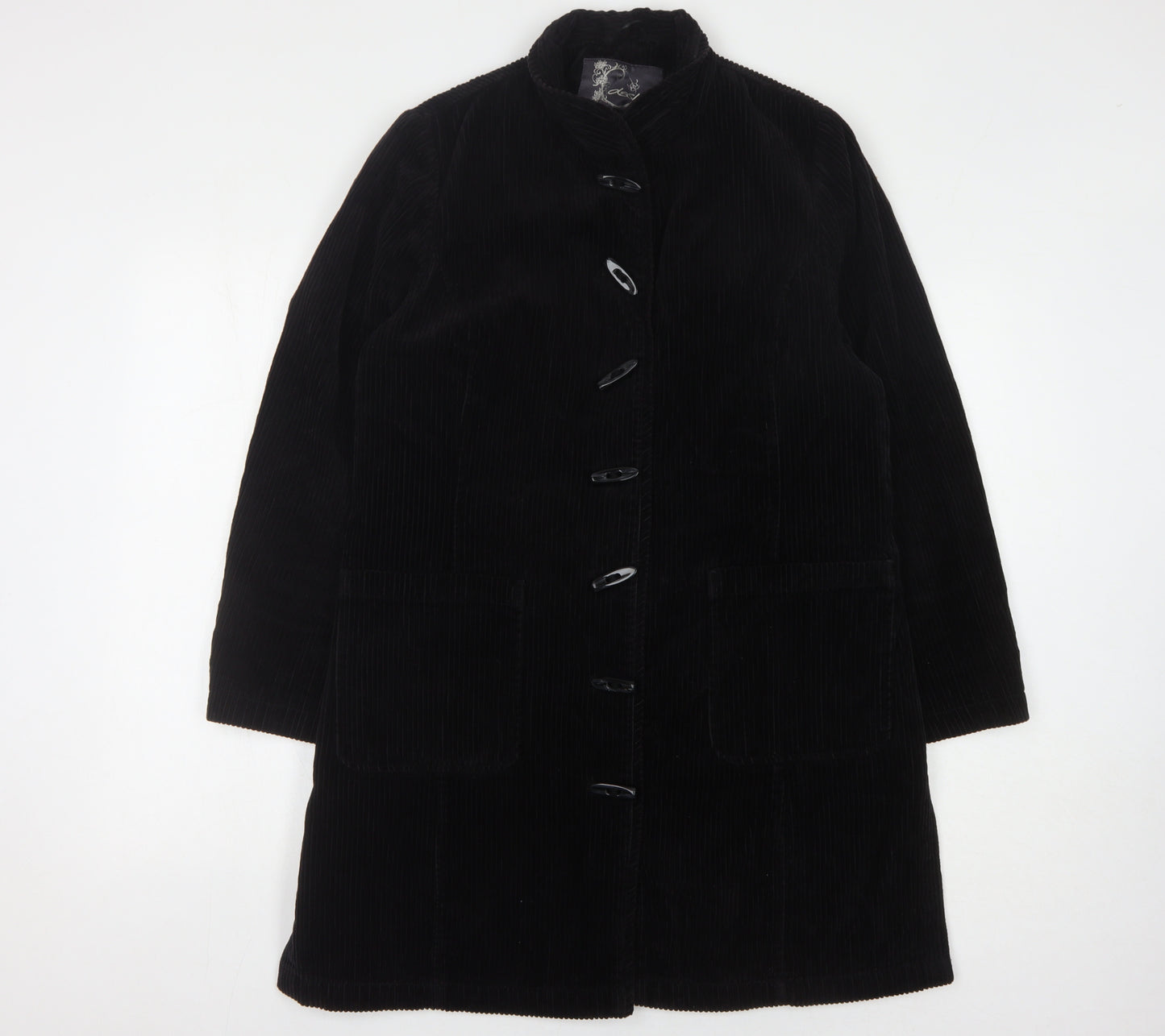 Dash Women's Black Buttoned Coat Size 14