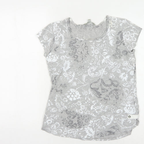 Yarra Trail Women's Grey Floral T-Shirt, Size S, Casual