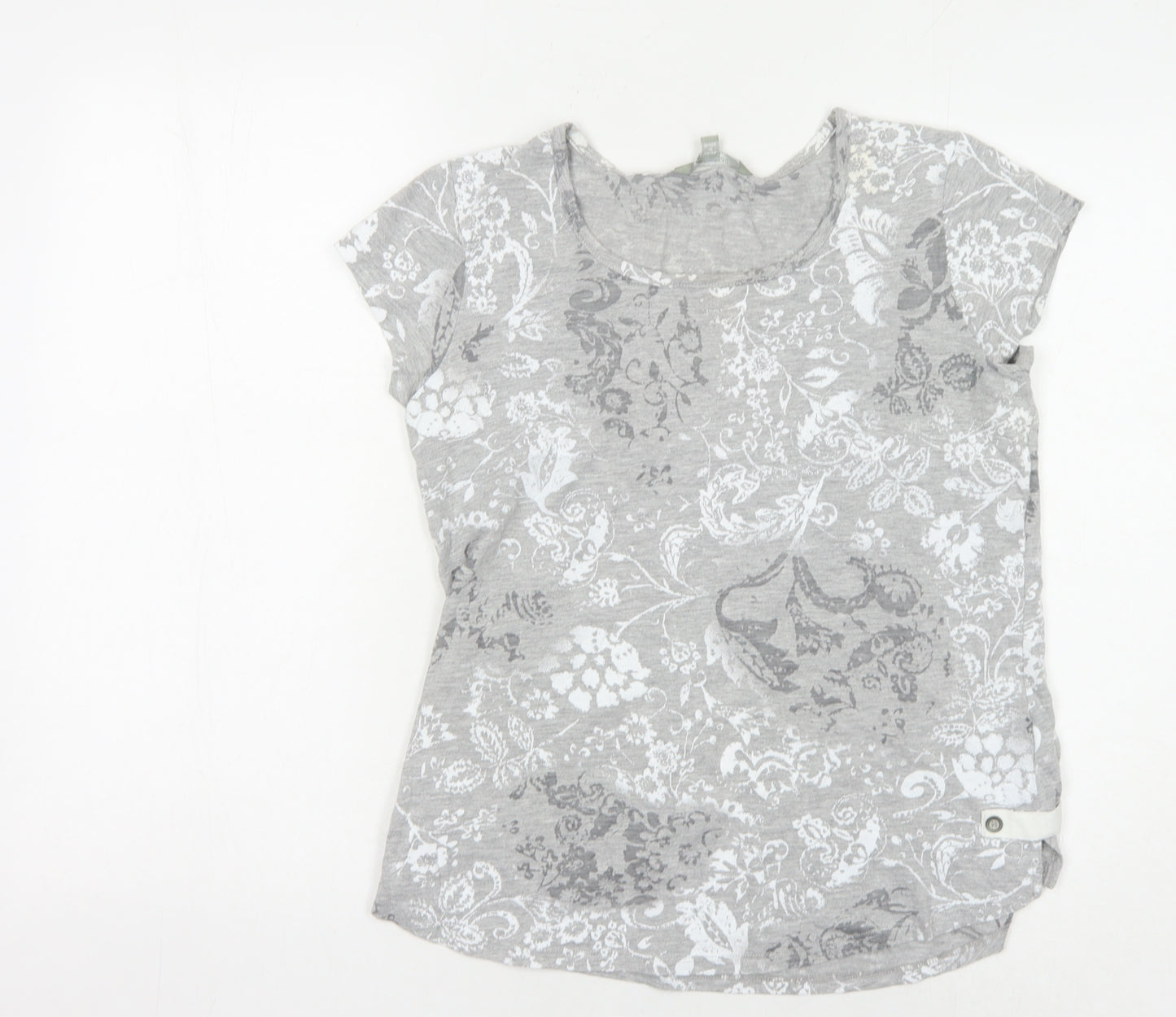 Yarra Trail Women's Grey Floral T-Shirt, Size S, Casual