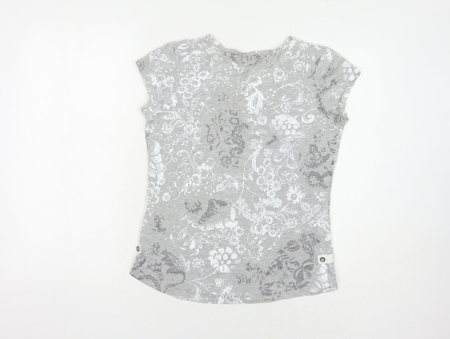 Yarra Trail Women's Grey Floral T-Shirt, Size S, Casual