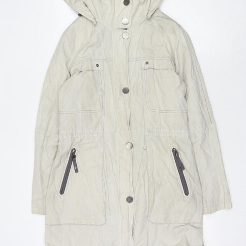 A. Loft Pedersen Women's Beige Long Hooded Coat Size 8
