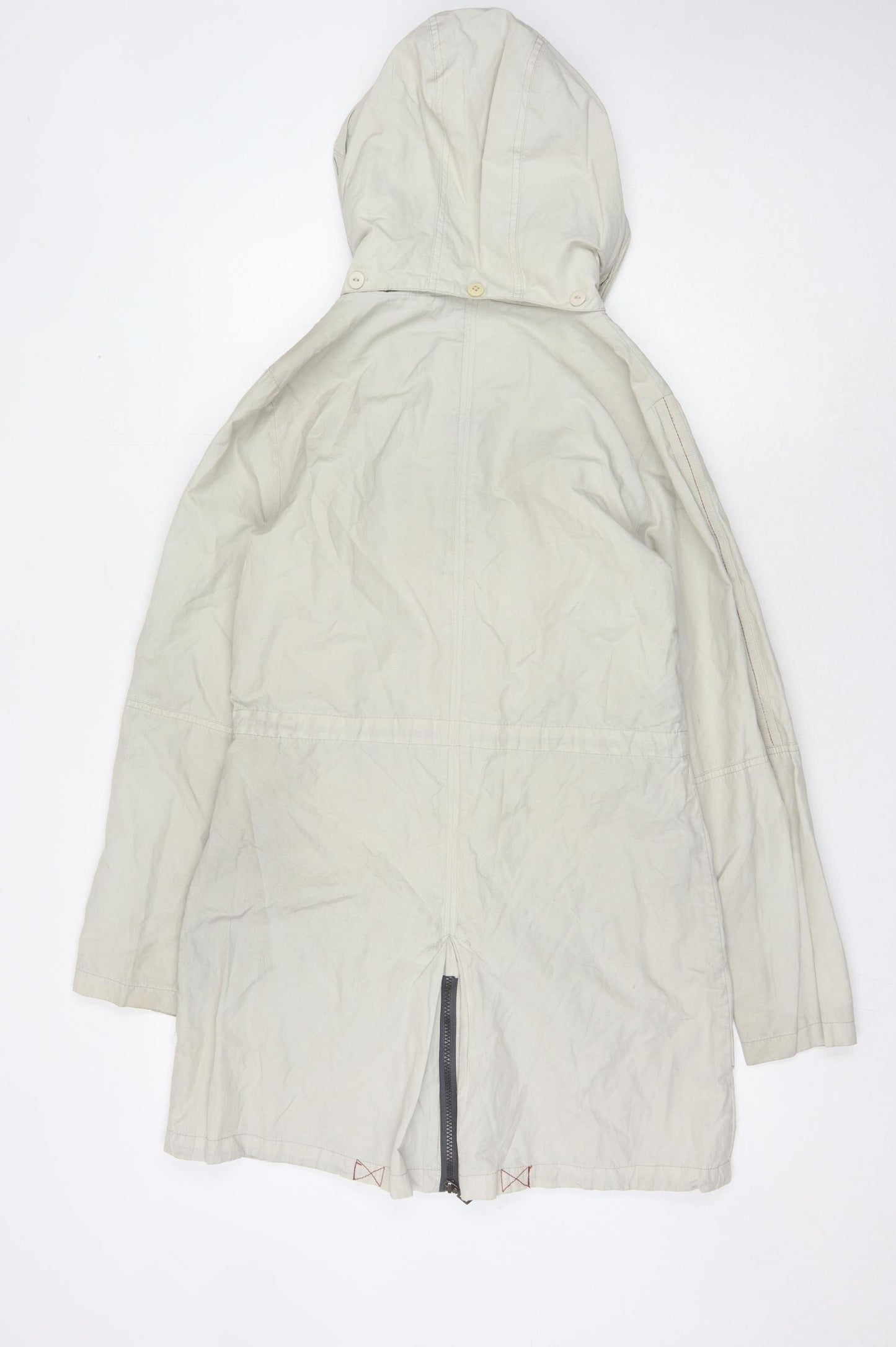 A. Loft Pedersen Women's Beige Long Hooded Coat Size 8