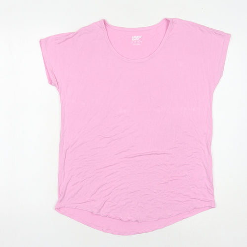 Lands' End Women Pink T-Shirt, S, Casual, Lightweight
