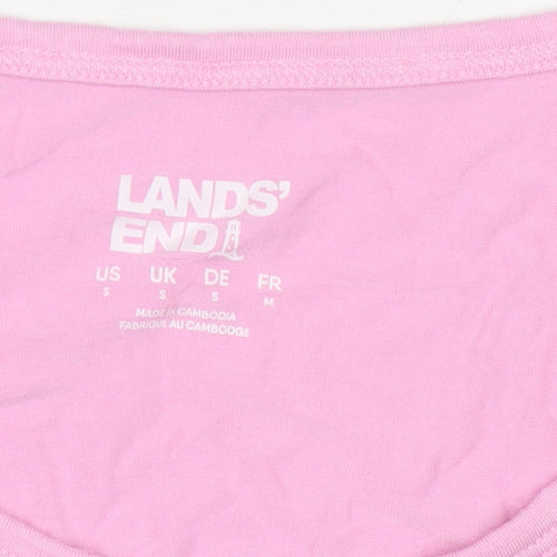 Lands' End Women Pink T-Shirt, S, Casual, Lightweight