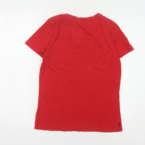Superdry Women's Red Basic V-Neck T-Shirt - Size 2