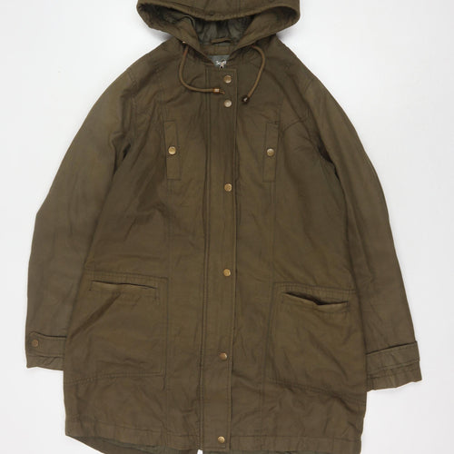 South Women's Brown Parka - Size 12, Hooded Casual