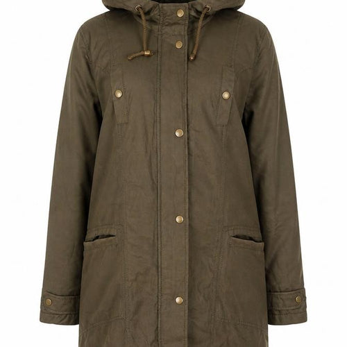 South Women's Brown Parka - Size 12, Hooded Casual