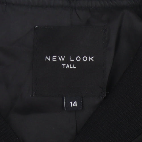 New Look Women's Black Bomber Jacket, Size 14, Tall