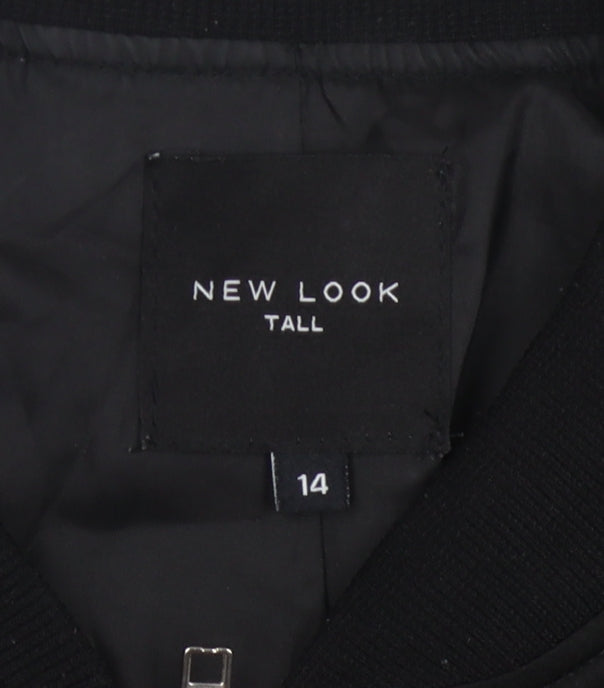 New Look Women's Black Bomber Jacket, Size 14, Tall