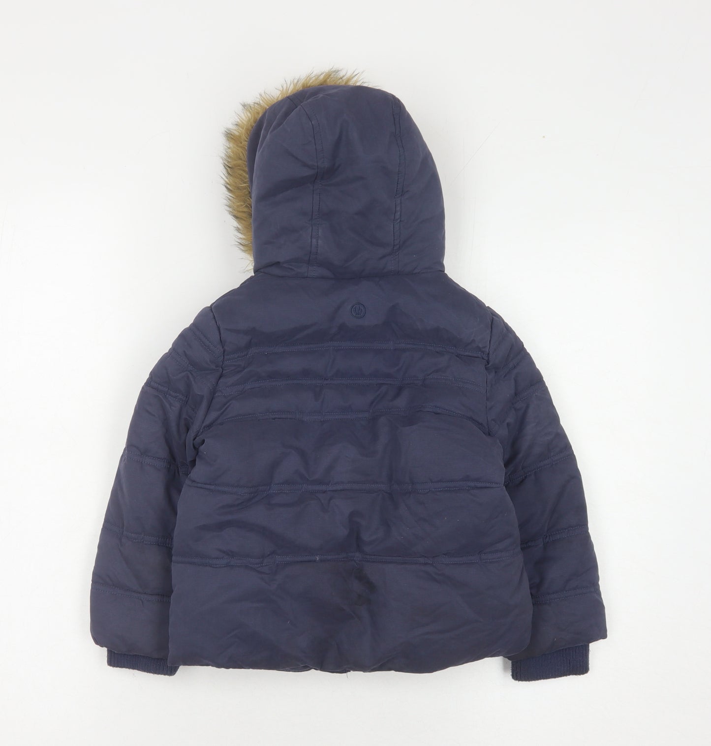 FatFace Girls Blue Puffer Jacket Size 2-3Y Hooded Winter