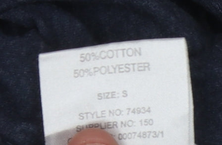 Crafted Men's Blue Graphic Print T-Shirt, Size S