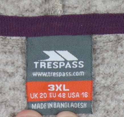 Trespass Women's Beige 3XL Mid-Length Hooded Jacket