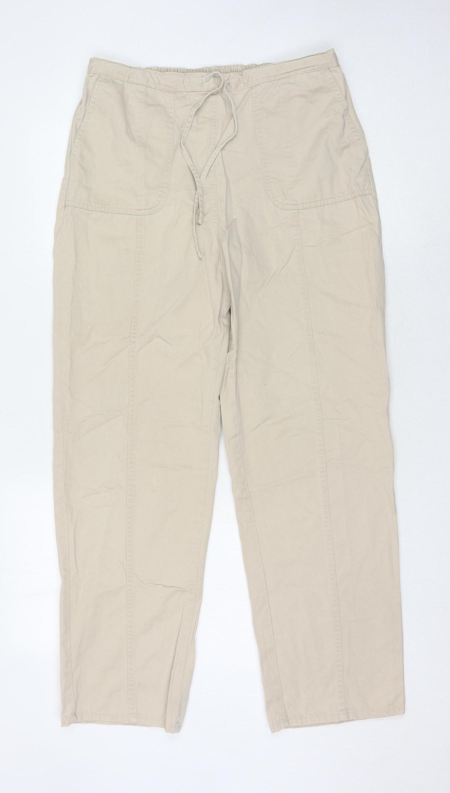 Style by EWM Women's Beige Jogger Trousers Size 12
