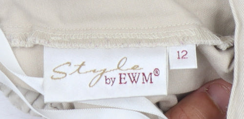 Style by EWM Women's Beige Jogger Trousers Size 12