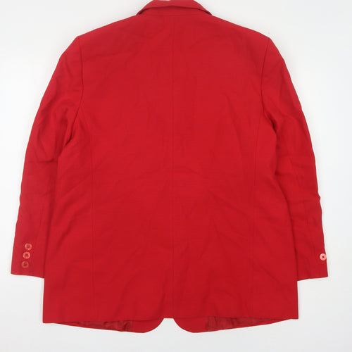 C&A Women's Red Blazer Size 14 Regular Fit
