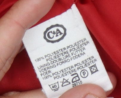 C&A Women's Red Blazer Size 14 Regular Fit