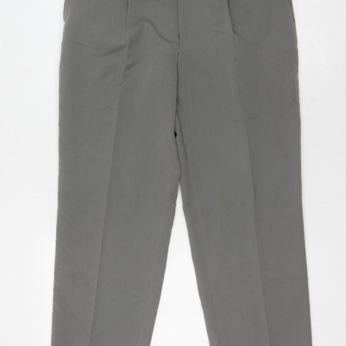 Burton Men's Grey Trousers, 36 in Waist, Formal Style