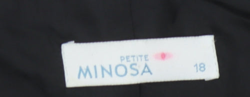 Minosa Women's Black Petite Blazer, Size 18, Classic Fit