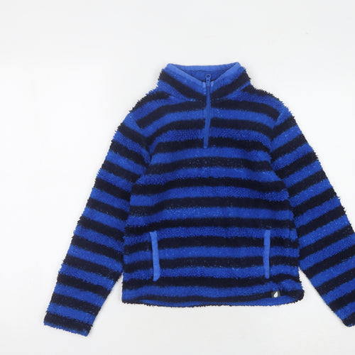Peter Storm Boys Blue Striped Fleece Pullover Sweatshirt 7-8 Years