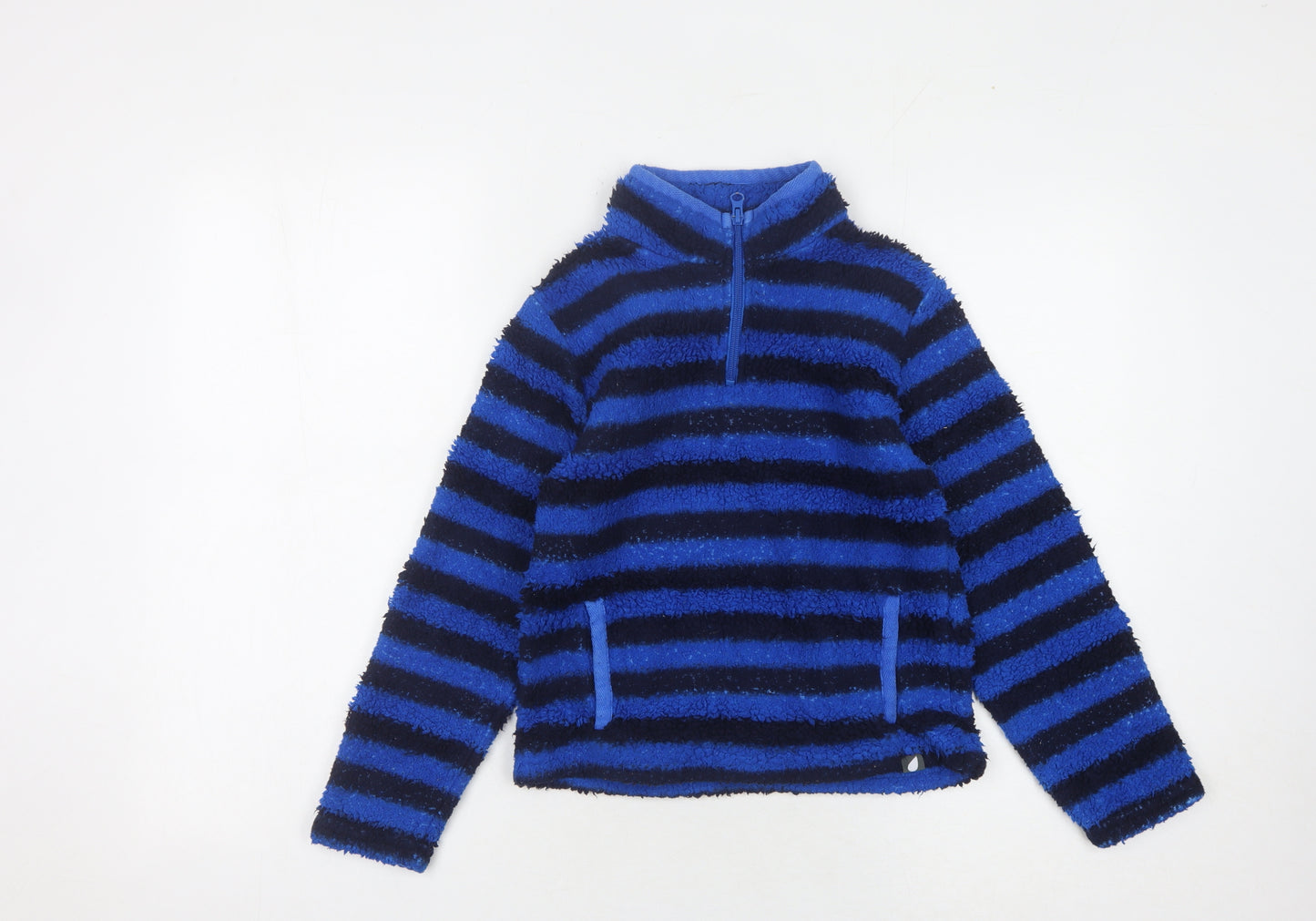 Peter Storm Boys Blue Striped Fleece Pullover Sweatshirt 7-8 Years