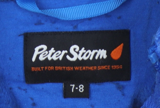 Peter Storm Boys Blue Striped Fleece Pullover Sweatshirt 7-8 Years