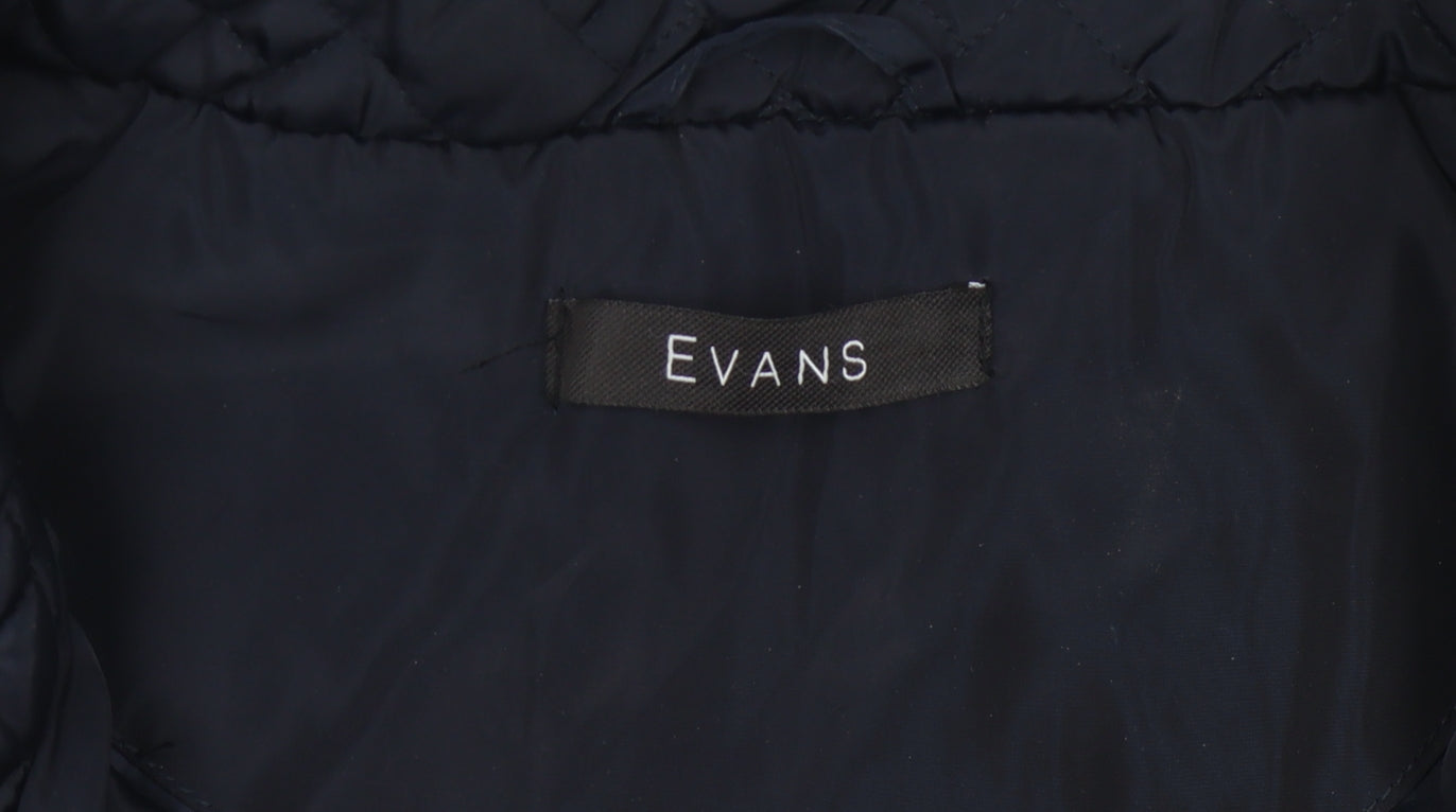 Evans Women's Blue Puffer Jacket Size 24 Casual
